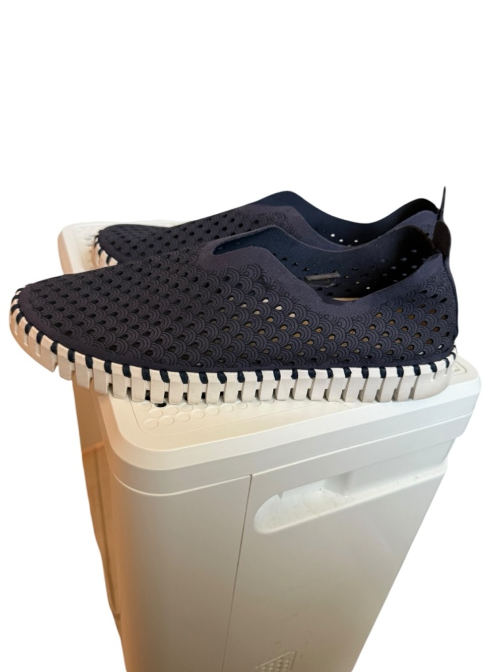 Ilse Jacobsen Tulip Shoes Size EU 40 US 9 Slip On Perforated Navy Comfort - Picture 6 of 6